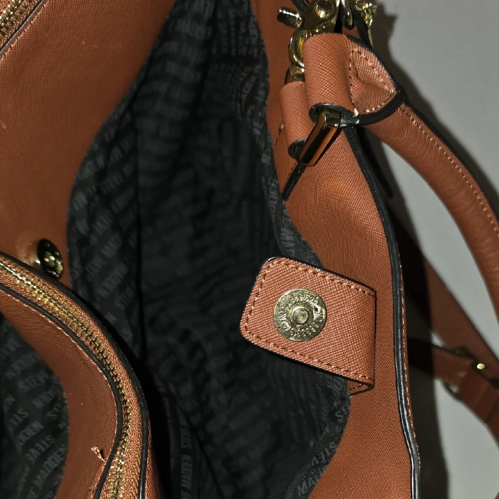 Steve Madden Tan Leather Briefcase